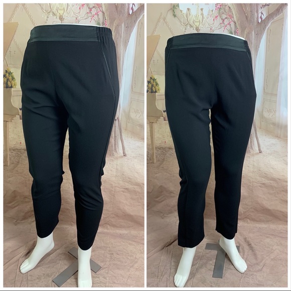 NEW LES COPAINS Virgin Wool Tuxedo Joggers in Black - Picture 2 of 13